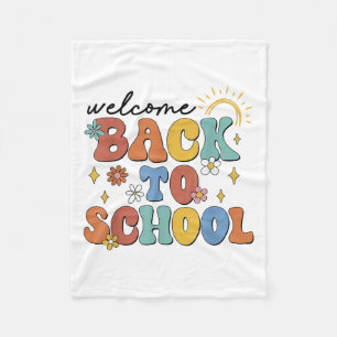 Retro Welcome Back To School Teacher Appreciation Fleece Blanket