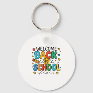 Retro Welcome Back To School Teacher Appreciation Key Ring