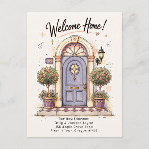 Retro Welcome Home New Address Postcard