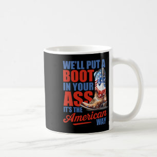 Retro We'll Put A Boot Western Cowgirl Usa Flag 4t Coffee Mug