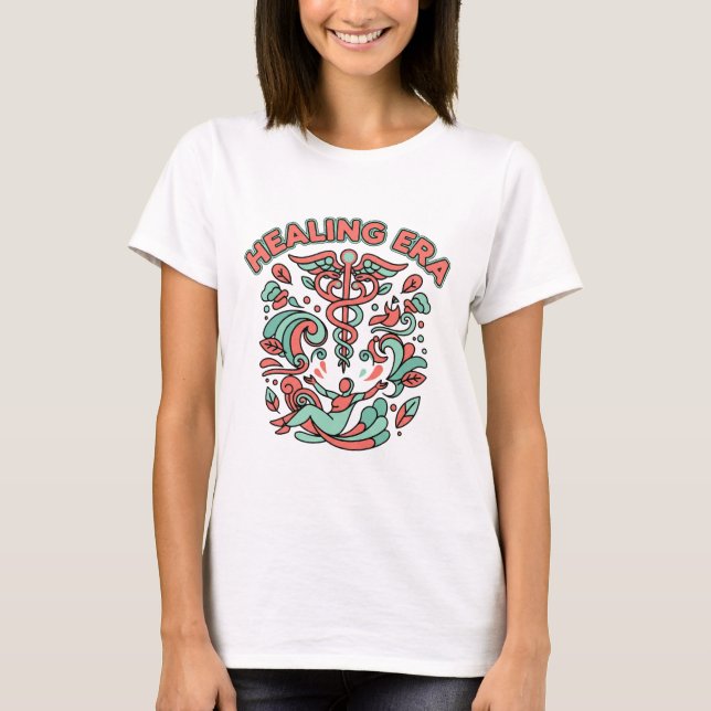 Retro Wellness "Healing Era" Inspired Design Gifts T-Shirt (Front)