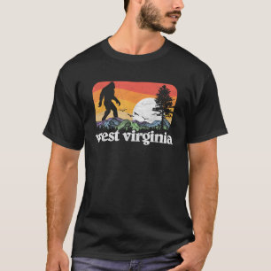 Retro West Virginia Bigfoot Mountain Trees Nature  T-Shirt