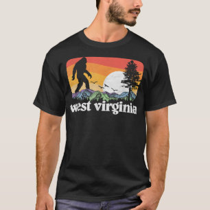 Retro West Virginia Bigfoot Mountain Trees Nature T-Shirt
