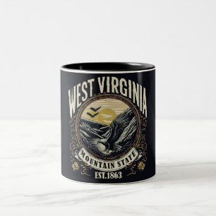 Retro West Virginia Two-Tone Coffee Mug