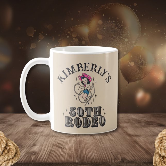  Retro Western 50th Rodeo Birthday  Coffee Mug (Creator Uploaded)