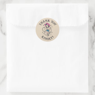 Retro Western 50th Rodeo Birthday Thank You Classic Round Sticker