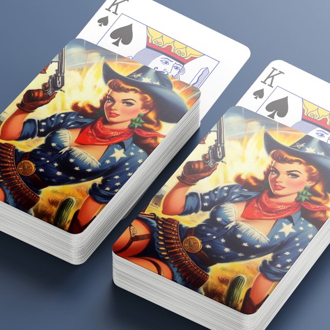 Retro Western Country Girls Playing Cards (Creator Uploaded)
