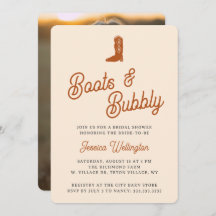 Retro Western Cowboy Boots & Bubbly Bridal Shower