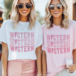 Retro Western Cowgirl Bachelorette Bridal Party T-Shirt