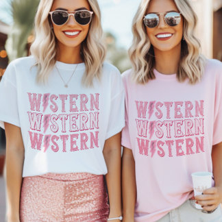 Retro Western Cowgirl Bachelorette Bridal Party T-Shirt