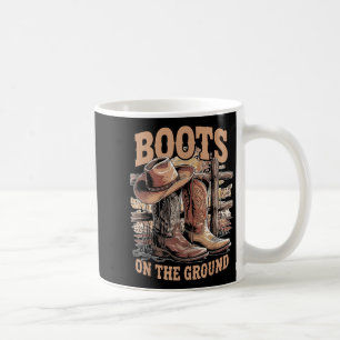 Retro Western Cowgirl Cowboy Hat Boots On Da Groun Coffee Mug