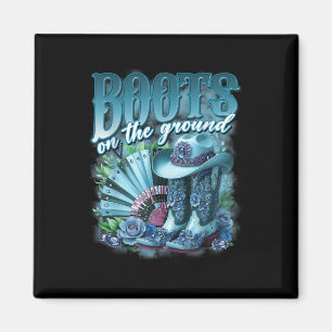 Retro Western Cowgirl Cowboy Linedance Boots On Da Magnet