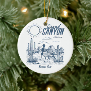 Retro Western Grand Canyon National Park Valley  Ceramic Ornament