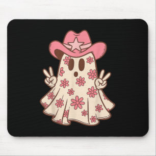 Retro Western Halloween Cowboy Cowgirl Ghost Boo P Mouse Pad