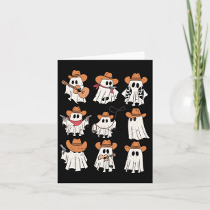 Retro Western Halloween Cowboy Ghost Collage Spook Card