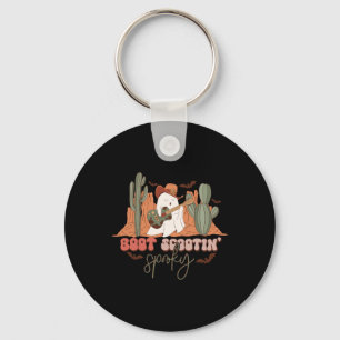 Retro Western Halloween Cute Ghost Fun Boot Scooti Key Ring
