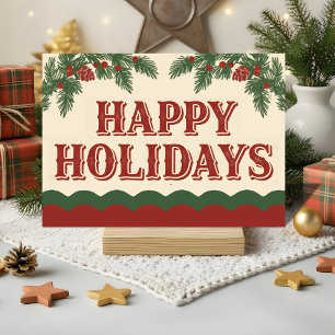 Retro Western Happy Holidays Christmas Holiday Card