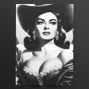 Retro Western Pin-up Tissue Paper