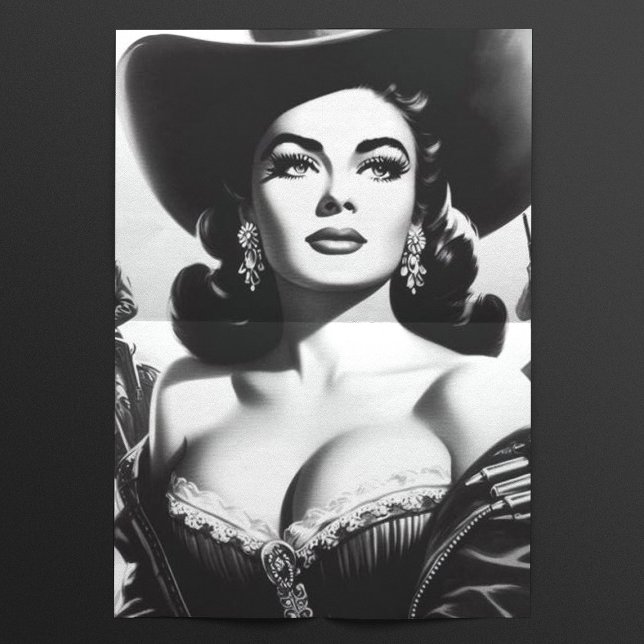 Retro Western Pin-up Tissue Paper (Creator Uploaded)