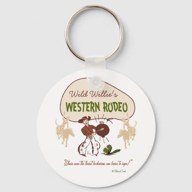 Retro 'Western Rodeo' Key Ring (Front)