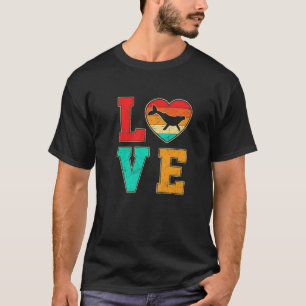 Retro Whale Love Valentines Day Heart Animals Love T-Shirt
