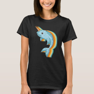 Retro Whale Ocean Animal  Mammal Sea Creature Narw T-Shirt