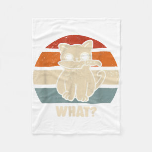 Retro What Cat Knife Meow Kitty Funny Cats Mum And Fleece Blanket