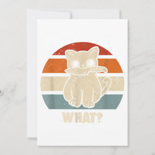 Retro What Cat Knife Meow Kitty Funny Cats Mum And Invitation