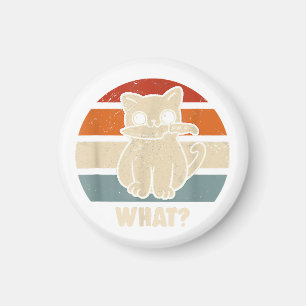 Retro What Cat Knife Meow Kitty Funny Cats Mum And Magnet