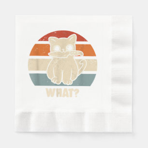 Retro What Cat Knife Meow Kitty Funny Cats Mum And Napkin