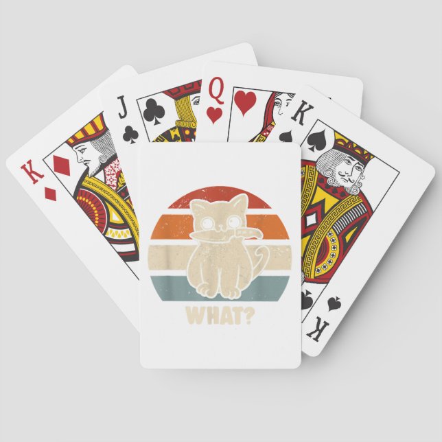 Retro What Cat Knife Meow Kitty Funny Cats Mum And Playing Cards (Back)