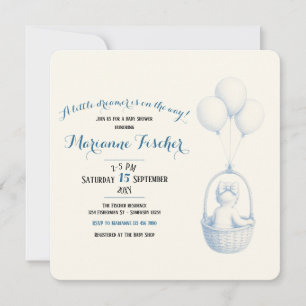 Retro Whimsical Girl's Baby Shower Invitation