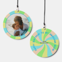 Retro Whimsical Happy Birthday Mum custom photo 