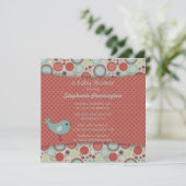Retro whimsical polka dots baby shower invitation (Standing Front)