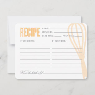 Retro Whisk in Peach Recipe Card