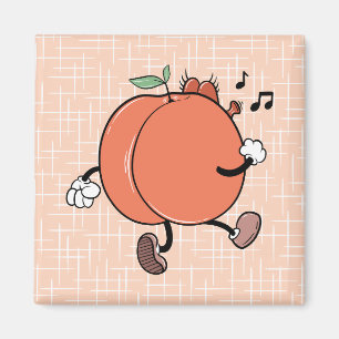 Retro Whistling Peachy Butt Character Magnet