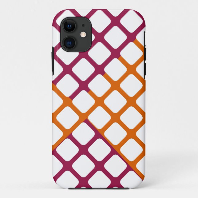 Retro White Argyle Squares Case-Mate iPhone Case (Back)