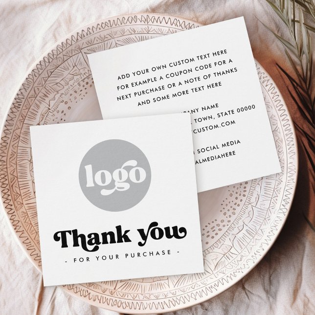 Retro white business thank you insert card (Retro white business thank you insert card)