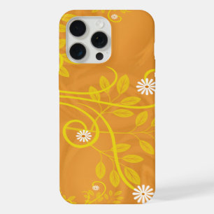 Retro White Daisy Flowers Yellow Orange iPhone Case