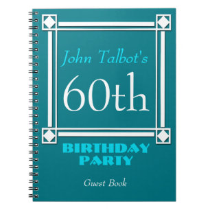 Retro White Frame 60th Birthday Guest Book