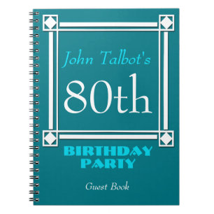 Retro White Frame 80th Birthday Guest Book