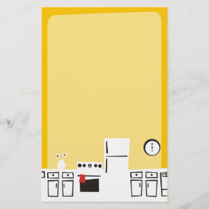 Retro white kitchen cooking baking stationery