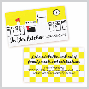 Retro white kitchen cooking culinary business card