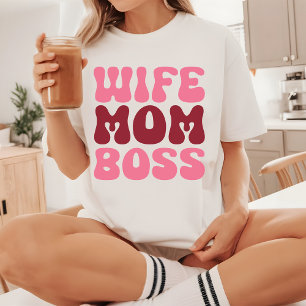 Retro Wife Mum Boss Shirt, Mother's Day Gift T-Shirt