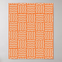 Retro Wiggle Noodle Pattern Poster – Vibrant Abstr