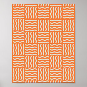 Retro Wiggle Noodle Pattern Poster – Vibrant Abstr