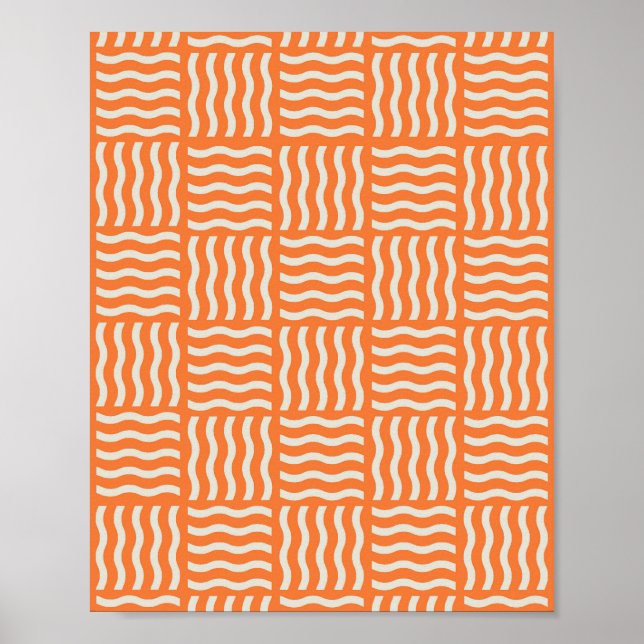 Retro Wiggle Noodle Pattern Poster – Vibrant Abstr (Front)