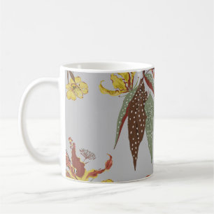 Retro wild flower vintage mood, botanical plants coffee mug