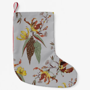 Retro wild flower vintage mood,  botanical plants  small christmas stocking