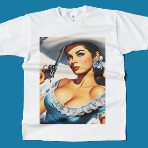 Retro Wild West Pin-up T-Shirt